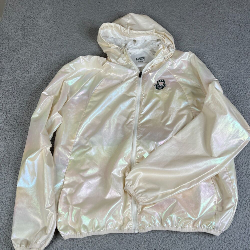 ADAMS STATE University Jacket Men XL Windbreaker Hoodie Zip Up Shiny Multicolor